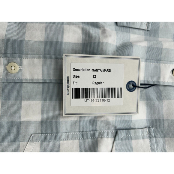 UNTUCKit Santa Marzi Shirt Womens Size 12 Blue Regular Fit Collar Button Down - Picture 3 of 7